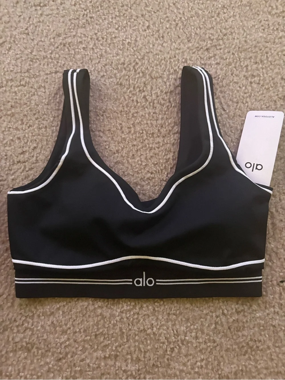 Alo Yoga black set with white #yoga